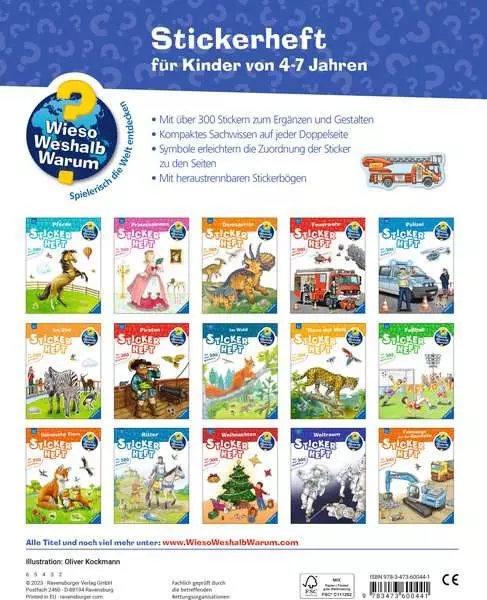 Ravensburger Wieso? Weshalb? Warum? Stickerheft - Einsatzfahrzeuge