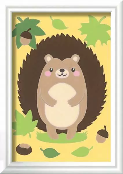 CreArt Kleiner Igel - Malen nach Zahlen für Kinder ab 7 Jahren