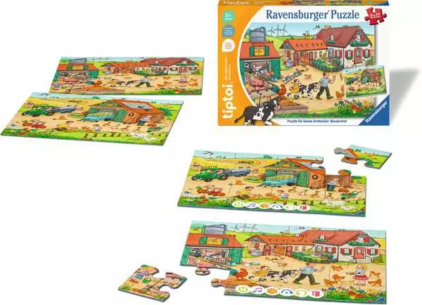 Kinderpuzzle ab 3 Jahren - Puzzle für kleine Entdecker: Bauernhof - 12 Teile