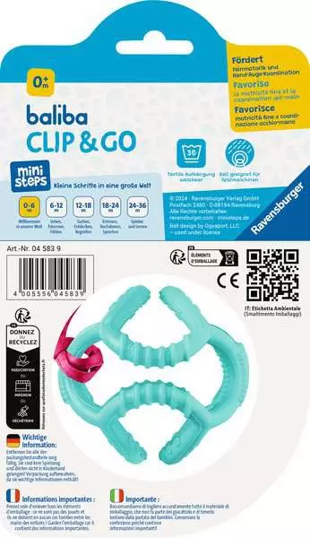 baliba Clip & Go türkis - Babyspielzeug ab 0 Monaten