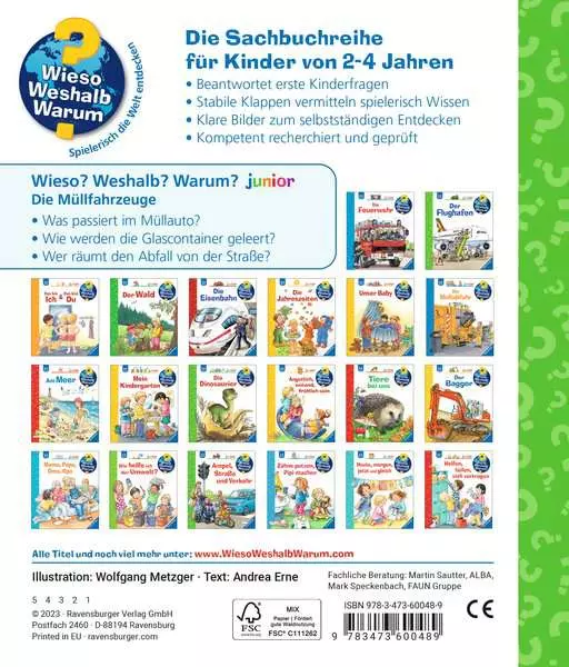 Ravensburger Wieso? Weshalb? Warum? junior. Band 74 - Die Müllfahrzeuge