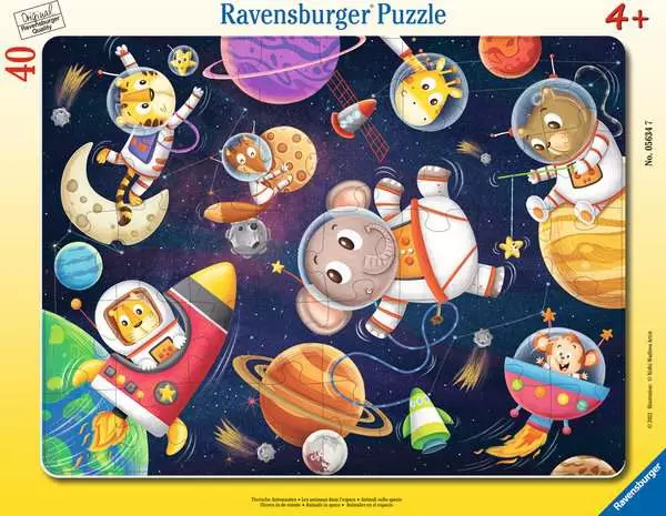 Kinderpuzzle ab 4 Jahren - Tierische Astronauten - 40 Teile