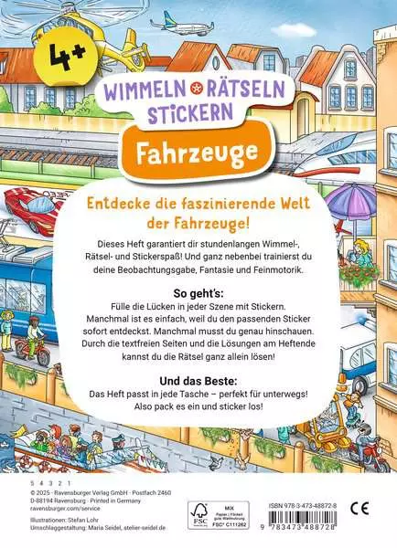 Wimmeln Rätseln. Stickern: Fahrzeuge