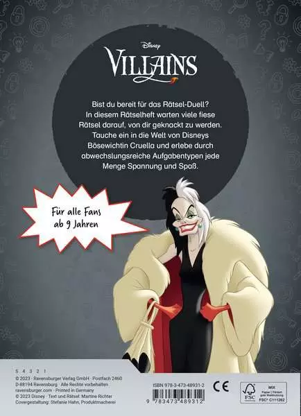Disney Villains - Fiese Rätsel mit Cruella