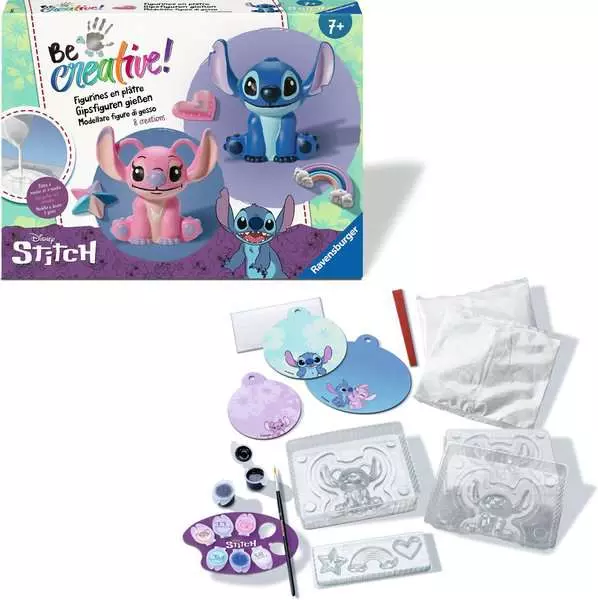 BeCreative Maxi Disney Stitch - Bastelset Gipsgießen - Bastelset für Kinder ab 7 Jahren