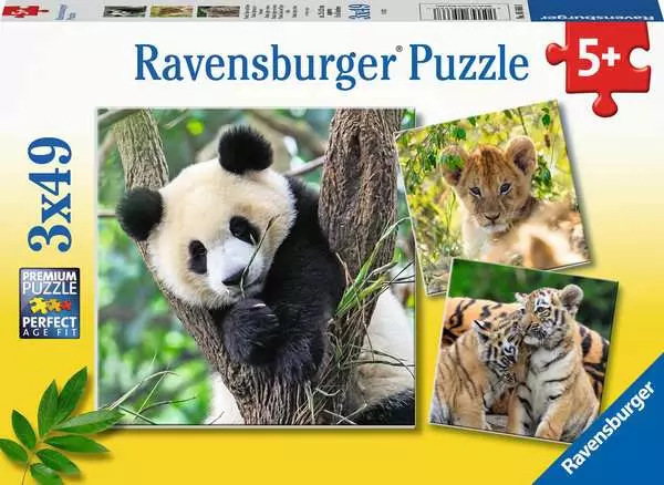 Kinderpuzzle ab 5 Jahren - Panda. Tiger und Löwe - 49 Teile