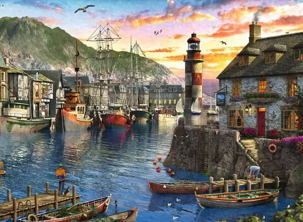 Puzzle 500 Teile - Morgens am Hafen