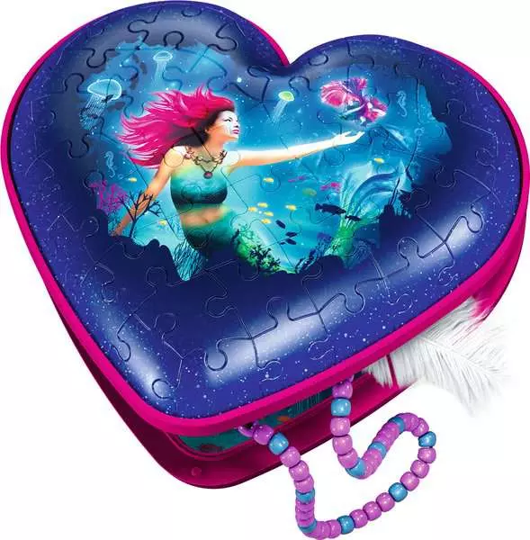 3D Puzzle Herzschatulle Bezaubernde Meerjungfrauen