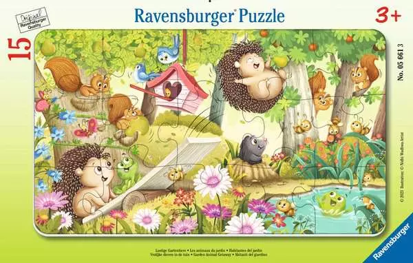 Kinderpuzzle ab 3 Jahren - Lustige Gartentiere - 15 Teile