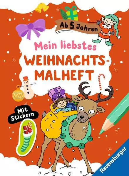 Mein liebstes Weihnachtsmalheft mit Stickern ab 5