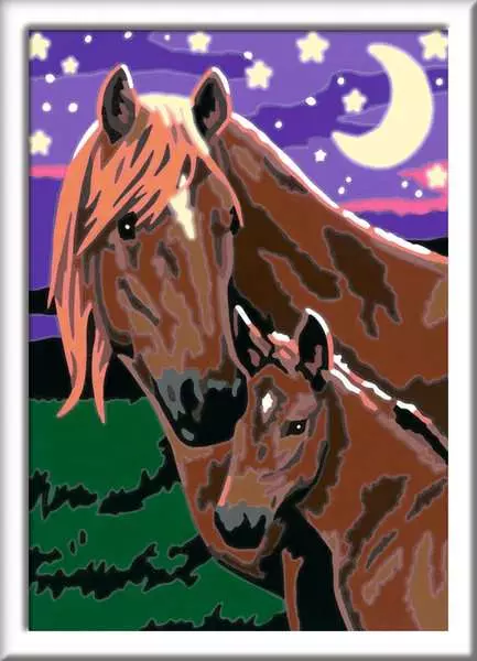 CreArt Pferde - Malen nach Zahlen für Kinder ab 7 Jahren