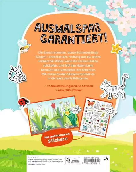 Mein Ausmalstickerbuch - Frühling