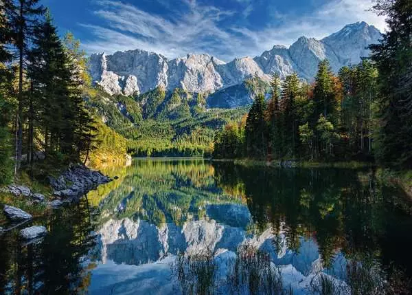 Puzzle 1000 Teile - Eibsee mit Wettersteingebirge und Zugspitze