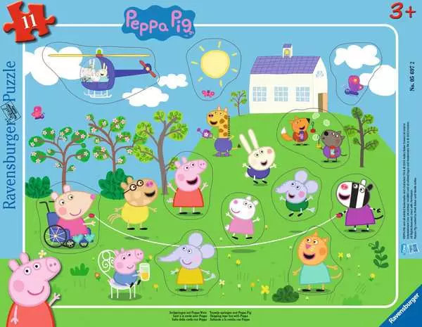 Kinderpuzzle ab 3 Jahren - Seilspringen mit Peppa Wutz - 11 Teile