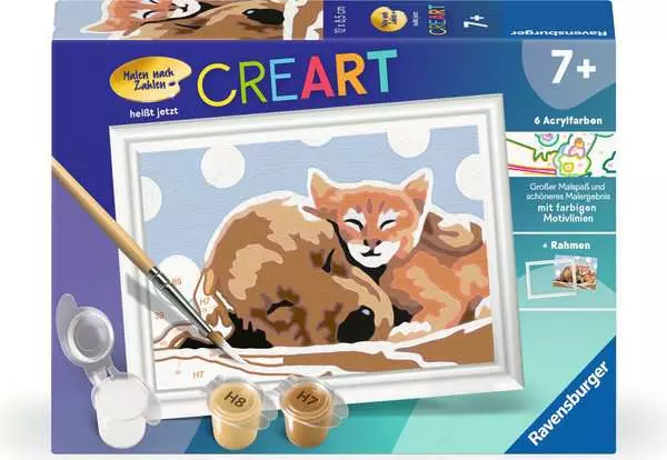 CreArt Tierliebe - Malen nach Zahlen für Kinder ab 7 Jahren