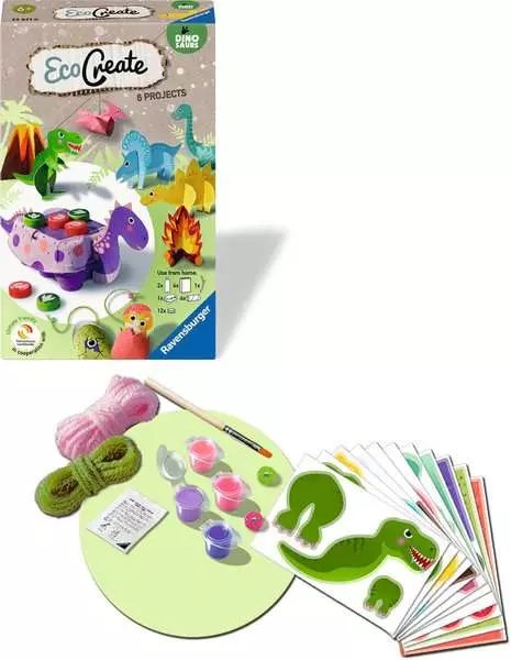 EcoCreate Mini - Brüllende Dinosaurier - Bastelset für Kinder ab 6 Jahren