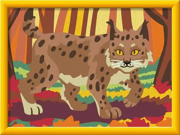 CreArt Luchs im Herbstwald - Malen nach Zahlen für Kinder ab 9 Jahren