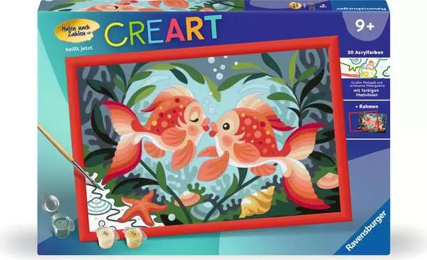 CreArt Verliebte Fische - Malen nach Zahlen für Kinder ab 9 Jahren
