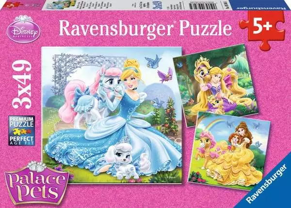 Kinderpuzzle ab 5 Jahren - Palace Pets - Belle. Cinderella und Rapunzel - 49 Teile