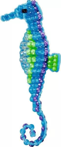 BeCreative Mini - Perlentiere Seepferdchen - Bastelset für Kinder ab 6 Jahren