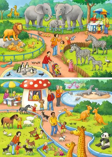 Kinderpuzzle ab 4 Jahren - Ein Tag im Zoo - 24 Teile
