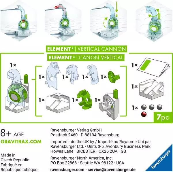 Element Vertical Cannon - Kugelbahn-Erweiterung für Kinder ab 8 Jahren