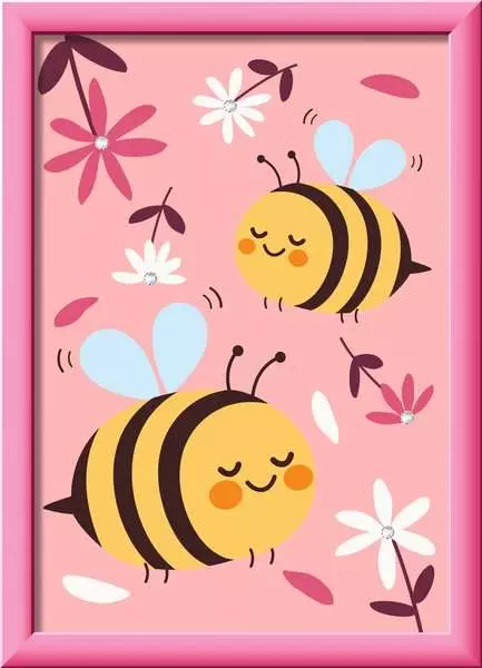 CreArt Niedliche Hummeln - Malen nach Zahlen für Kinder ab 7 Jahren