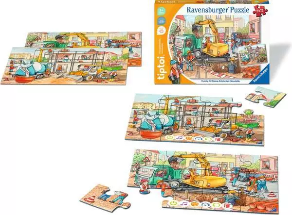 Kinderpuzzle ab 3 Jahren - Puzzle für kleine Entdecker: Baustelle - 12 Teile