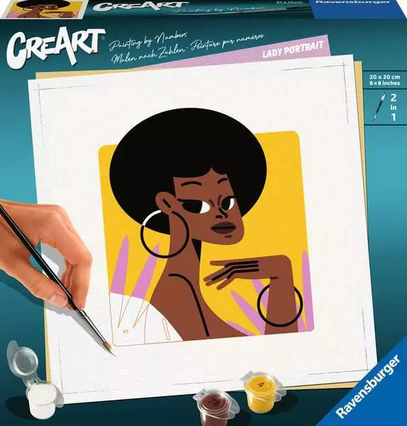 CreArt Damenportrait - Malen nach Zahlen für Erwachsene