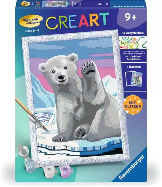 CreArt Hallo. kleiner Eisbär! - Malen nach Zahlen für Kinder ab 9 Jahren