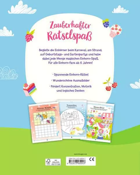 Mein liebstes Einhörner-Mal- und Rätselbuch