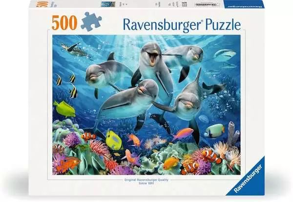 Puzzle 500 Teile - Delfine im Korallenriff
