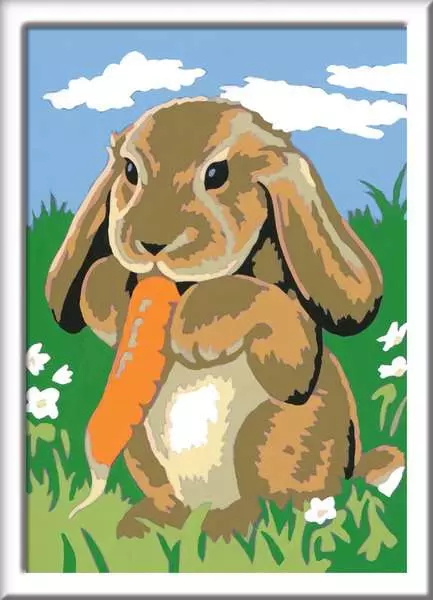 CreArt Knuddelhäschen - Malen nach Zahlen für Kinder ab 7 Jahren