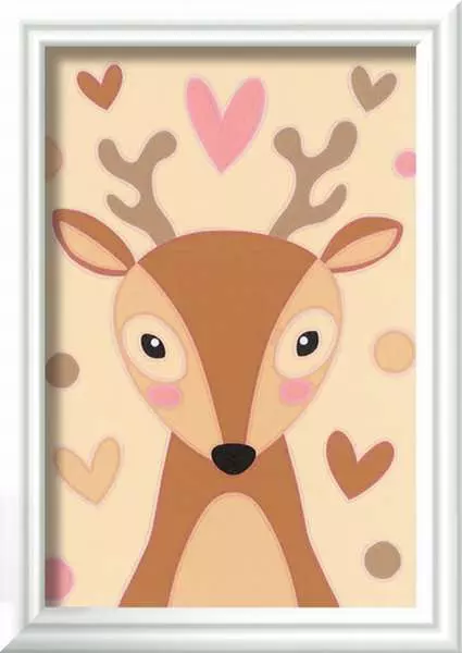 CreArt Niedliches Reh - Malen nach Zahlen für Kinder ab 7 Jahren