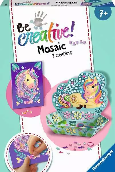 BeCreative Midi - Mosaik Einhorn - Bastelset für Kinder ab 7 Jahren