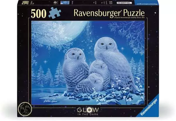 Puzzle 500 Teile - Eulen im Mondschein