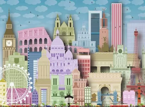 Kinderpuzzle ab 9 Jahren - Buntes Europa - 300 Teile