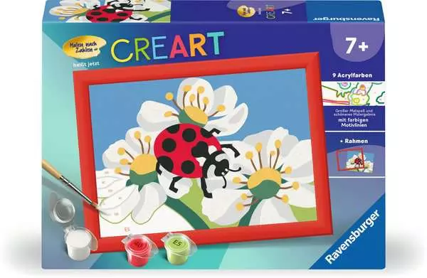 CreArt Marienkäfer - Malen nach Zahlen für Kinder ab 7 Jahren
