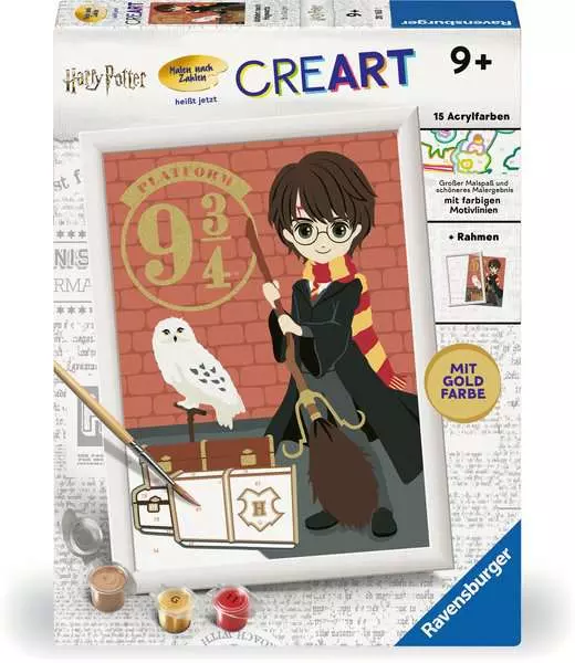 CreArt Abfahrt nach Hogwarts - Malen nach Zahlen für Kinder ab 9 Jahren