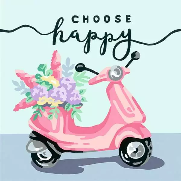 CreArt Choose happy - Malen nach Zahlen für Erwachsene