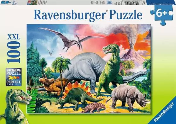 Kinderpuzzle ab 6 Jahren - Unter Dinosauriern - 100 Teile
