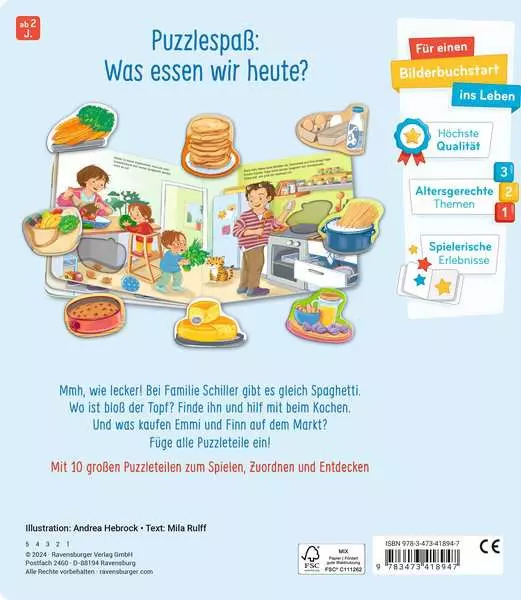 Mein großes Puzzle-Spielbuch - Das essen wir heute