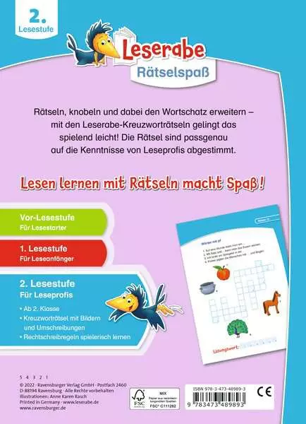 Leserabe Rätselspaß - Kreuzworträtsel zum Lesenlernen (2. Lesestufe)