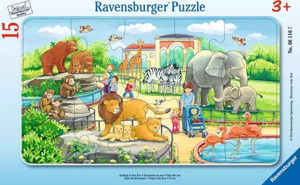Kinderpuzzle ab 3 Jahren - Ausflug in den Zoo - 15 Teile