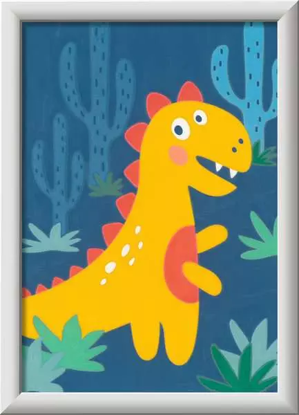 CreArt Frecher Dinosaurier - Malen nach Zahlen für Kinder ab 7 Jahren