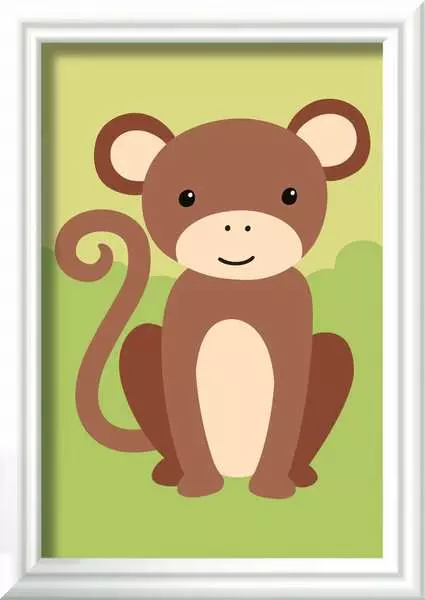 CreArt Kleiner Affe - Malen nach Zahlen für Kinder ab 7 Jahren