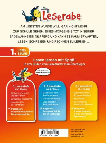 Leserabe 1. Lesestufe - EIN NILPFERD IN DER BADEWANNE