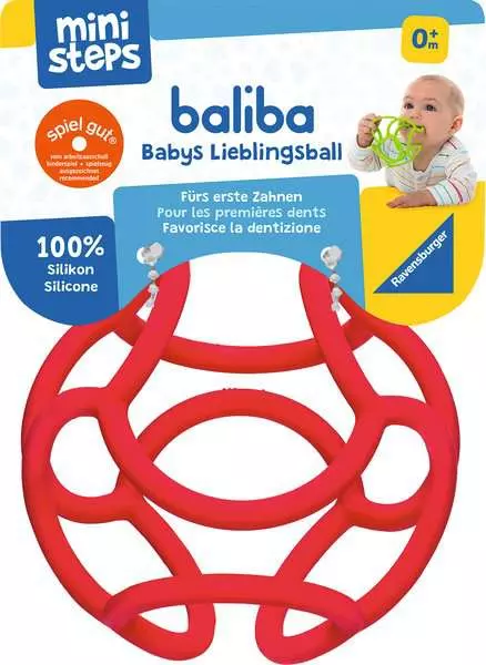 baliba - Babys Lieblingsball rot - Babyspielzeug ab 0 Monaten