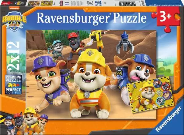 Kinderpuzzle ab 3 Jahren - Bulldoge Rubble und sein Team - 12 Teile