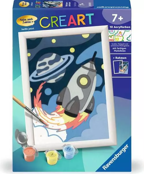 CreArt Weltraumabenteuer - Malen nach Zahlen für Kinder ab 7 Jahren